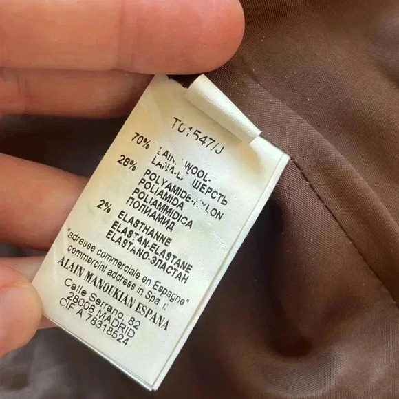 Alain Manoukian French Designer Tweed Wool Blazer Lace Embellished Sz 14 - Picture 9 of 10